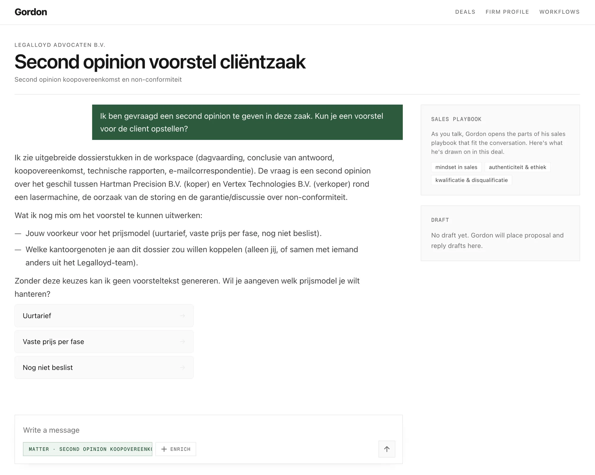Gordon: Client proposals